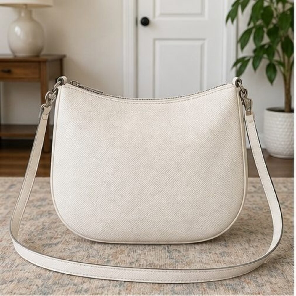 Ivory Saffiano Crossbody Bag